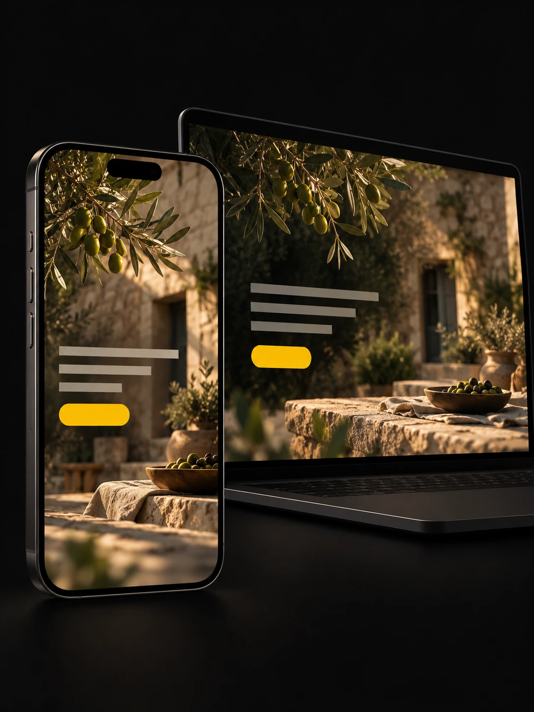 Le même site affiché sur ordinateur et sur téléphone